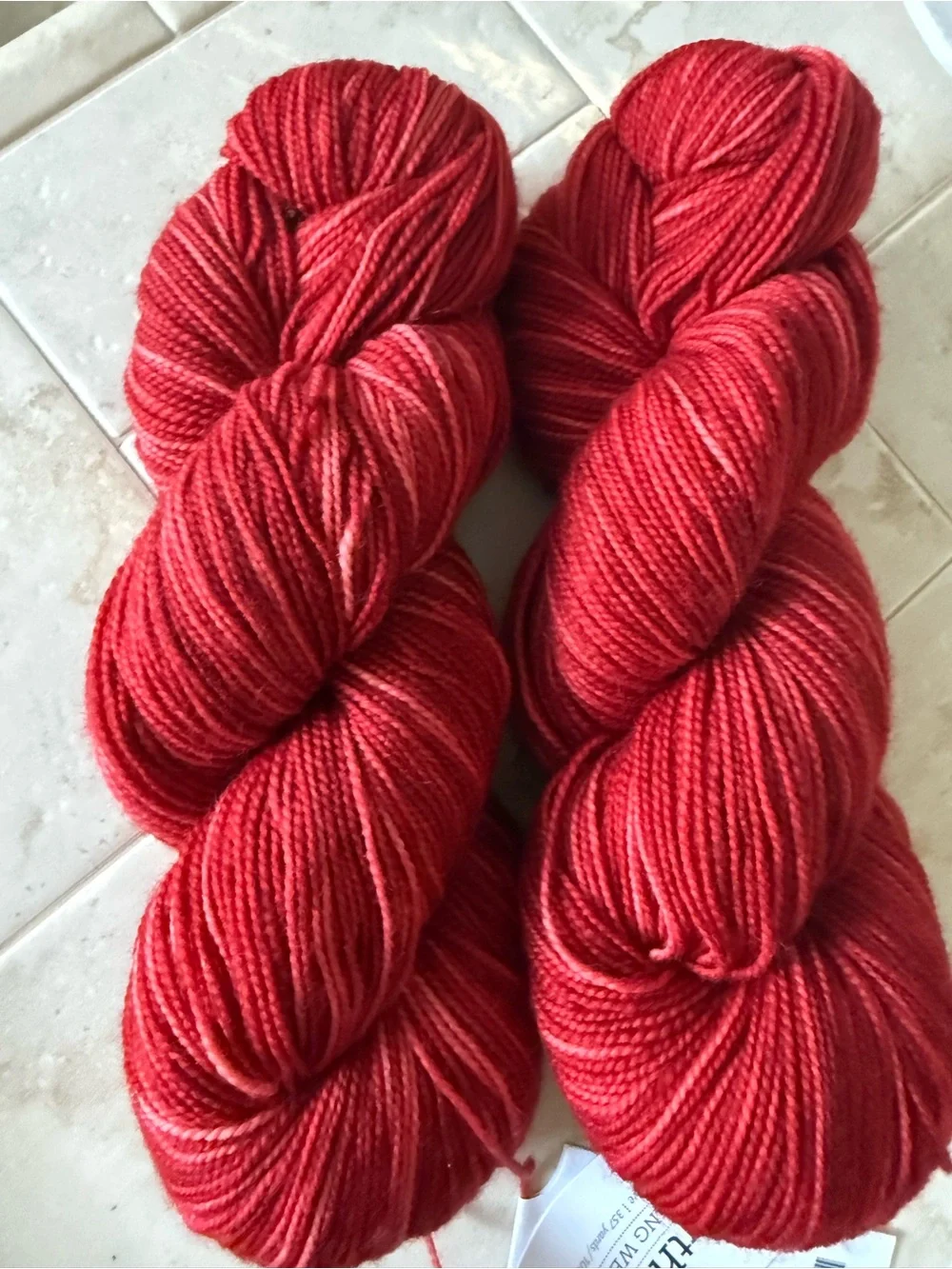 Hawthorne Fingering Weight Yarn - Vibrant Red / Picnic
